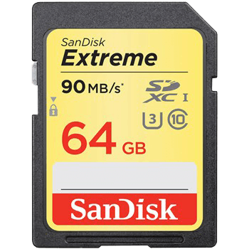 SanDisk Extreme UHS-I U3 Class 10 90MB/s 600X SDXC